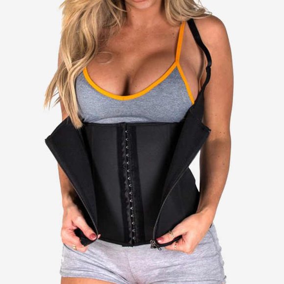 Fajas Colombianas Other - ⚡️SALE ⚡️Womens 3 Hook Vest Corset Latex Waist Trainer | Zip & Clip Shapewear